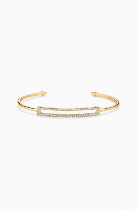 Stella & Dot Pave Rectangle Cuff Gold/Rose Gold Brand New